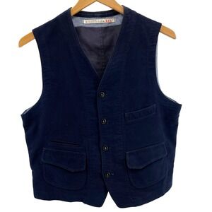 Scarti-Lab Mens Navy Blue Cotton Waistcoat Vest Made in Italy XXL Style 403